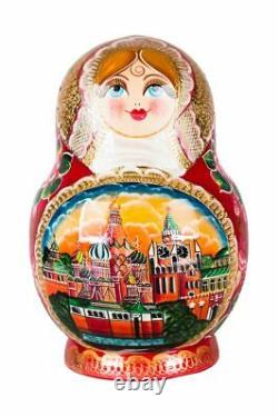 Matryoshka Russian Traditional 30pcs Red Square Nesting Doll