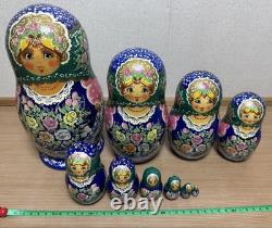 Matryoshka Sergiev Posad 10-set Wooden Nesting Dolls, 1999 Used