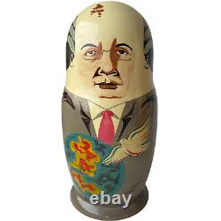 Matryoshka Soviet Union Russian Empire Gorbachev Leaders Nesting Doll 7-Pc
