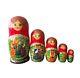 Matryoshka Wooden Doll Nesting Russian Doll Ussr 5 Piece Handpainted Vintage New