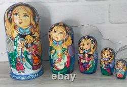 Matryoshka Wooden Nesting Doll Hand Painted Winter Fairy Tale FROM THE USA