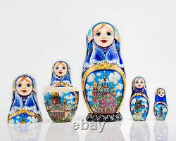 Matryoshka dolls Saint-Petersburg 5pcs Russian Nesting Dolls Folk art Stack doll
