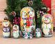 Matryoshka Nesting Dolls Christmas Matroschka Snowman Russian Stacking Dolls