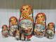 Matryoshka, Wooden Russian Doll, Hand-painted, 10 Pieces, 22sm
