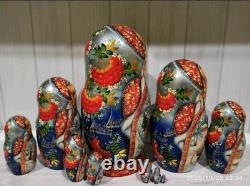 Matryoshka, wooden Russian doll, hand-painted, 10 pieces, 22sm