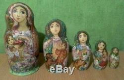 Matryoshka wooden hand painted Russian Exclusive nesting doll author's work