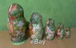 Matryoshka wooden hand painted Russian Exclusive nesting doll author's work