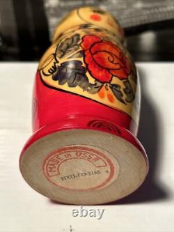 Matryoshkas 6 HAND PAINTED RUSSIAN NESTING DOLLS Flowers & Roses 5 Tall USSR
