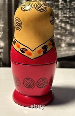 Matryoshkas 6 HAND PAINTED RUSSIAN NESTING DOLLS Flowers & Roses 5 Tall USSR