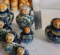 Matryoska 38 Pieces Set Russian Hand Carved HandPainted Nesting Doll