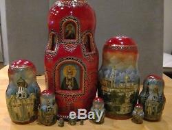 Museum Quality Russian Icons Style 20 Nest. Doll Holy Faces And Icons 16