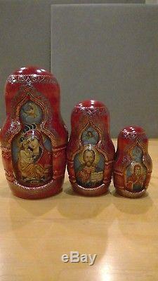 Museum Quality Russian Icons Style 20 Nest. Doll Holy Faces And Icons 16