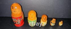 NBA Vintage Russian Nesting Dolls AUTHENTIC Jordan Magic Bird Shaq Robinson