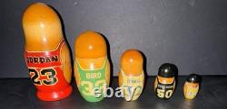 NBA Vintage Russian Nesting Dolls AUTHENTIC Jordan Magic Bird Shaq Robinson
