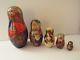 New-5 Pc Matryoshka Russian Art Nesting Dolls-baba Yaga-witch-signed-halloween