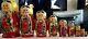 New Viintage Set 9 Russian Wooden Hand Painted Matryoshka Nesting Dolls Rare