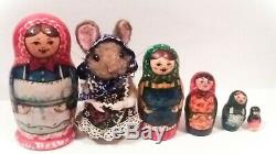 Needle Felted Mouse Russian Nesting Dolls Artist Robin Joy Andreae OOAK