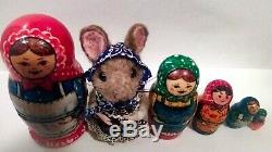 Needle Felted Mouse Russian Nesting Dolls Artist Robin Joy Andreae OOAK