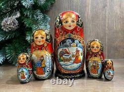Nest Doll Russian Fairy Tale Matryoshka Babushka Doll Russian Gift 5 Pieces