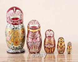 Nested dolls silver and red Empress, Russian nesting dolls, Matryoshka