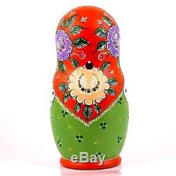 Nesting Doll Matryoshka Russian Doll Hand Painted in Russia Gorodets Traditional