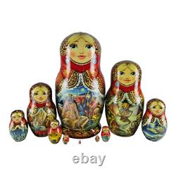 Nesting Dolls 10.5 10 Piece, Arabian Fairytale Hand Made Russian Matryoshka