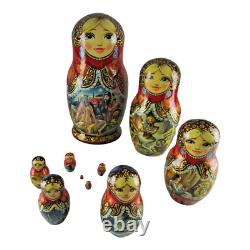 Nesting Dolls 10.5 10 Piece, Arabian Fairytale Hand Made Russian Matryoshka