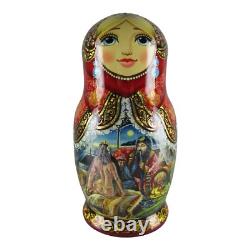 Nesting Dolls 10.5 10 Piece, Arabian Fairytale Hand Made Russian Matryoshka