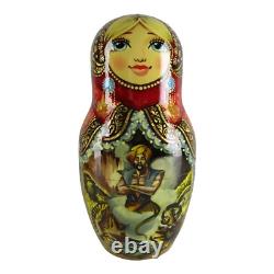 Nesting Dolls 10.5 10 Piece, Arabian Fairytale Hand Made Russian Matryoshka
