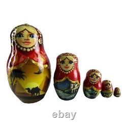 Nesting Dolls 10.5 10 Piece, Arabian Fairytale Hand Made Russian Matryoshka