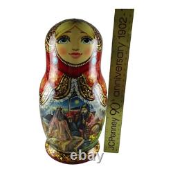 Nesting Dolls 10.5 10 Piece, Arabian Fairytale Hand Made Russian Matryoshka