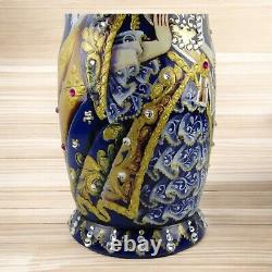 Nesting Dolls 7.8 5 Piece, Blue Empress Jewel Fairytale Set Russian Matryoshka