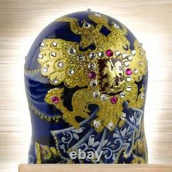 Nesting Dolls 7.8 5 Piece, Blue Empress Jewel Fairytale Set Russian Matryoshka