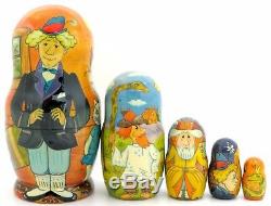 Nesting Dolls Matryoshka Russian Genuine Artist Painted 5 Fairy Tale MAGIC RING