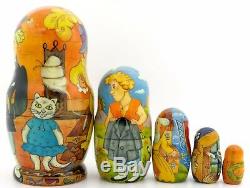 Nesting Dolls Matryoshka Russian Genuine Artist Painted 5 Fairy Tale MAGIC RING