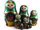 Nesting Dolls Russian Matryoshka Traditional Babushka Stacking New Set 8 Pcs 6in