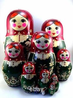 Nesting Dolls Russian Matryoshka Traditional Babushka Stacking Wooden New set 12