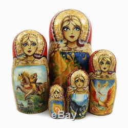 Nesting Dolls The FireBird, 5 pcs (Russian Matryoshka Babushka Stacking Doll)