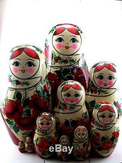 Nesting Dolls set 10 pcs Russian Matryoshka Traditional Babushka Stacking Wooden