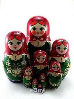 Nesting Dolls set 11 pcs Russian Matryoshka Traditional Babushka Stacking Inlay