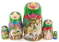 Nesting Russian Dolls Babushka NUDE BANYA FAMILY SAUNA 5 Obichova signed