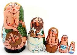 Nesting Russian Dolls Matryoshka NUDE 5 BANYA SAUNA ABAKUMOVA signed