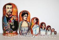 Nesting doll Romanov family. Russian imperial family matryoshka dolls m987