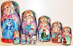 Nesting doll Snow Queen 10 pcs 10 collectible russian matryoshka m307