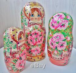 Nesting doll Spring flowers Russian matryoshka babushk dolls handmade m968