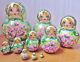 Nesting Doll Russian Matryoshka Dolls Babushka Spring Handmade M961