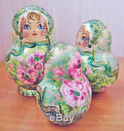 Nesting doll russian matryoshka dolls babushka Spring handmade m961