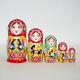 Nesting Dolls Gorodets Painting Traditional Russian Matryoshka Babushka Handmade