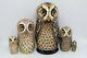 Nesting Dolls Matryoshka Owls Family 7 Tall 5 In 1 Hand Made Bird Russian Doll