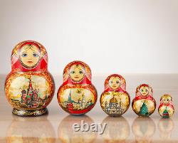 Nesting dolls Russian doll 5 pieces Matryoshka with Moscow views Nesting dolls